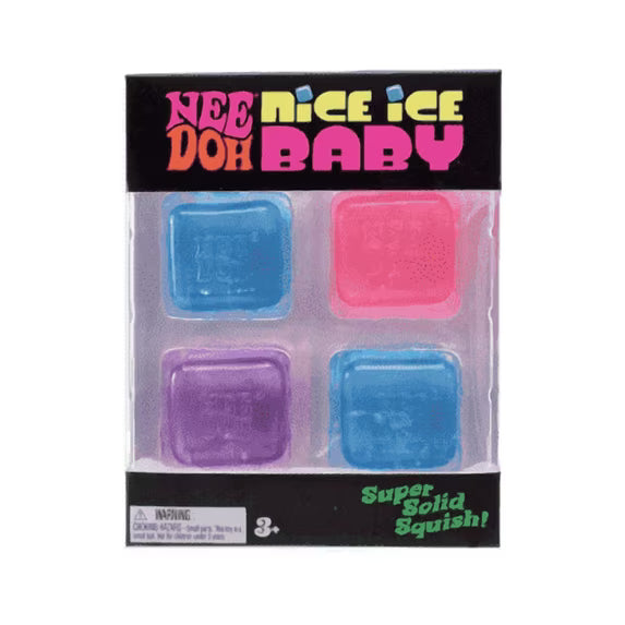 NeeDoh Nice Ice Baby 4 pack, Set of Four Nee Doh Mini Nice Cube Pink Blue Purple